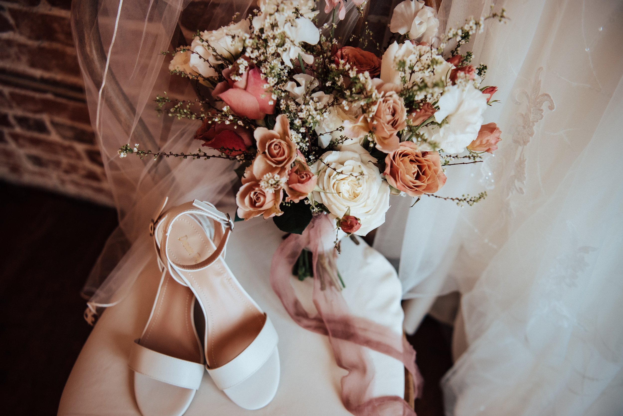 Elegant wedding reception floral tablescape